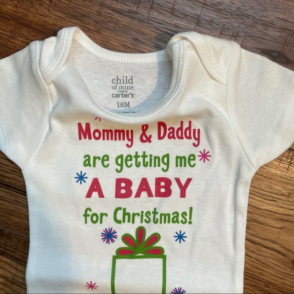 Custom Made Christmas Baby Announcement Onesie - Picture 2 of 2